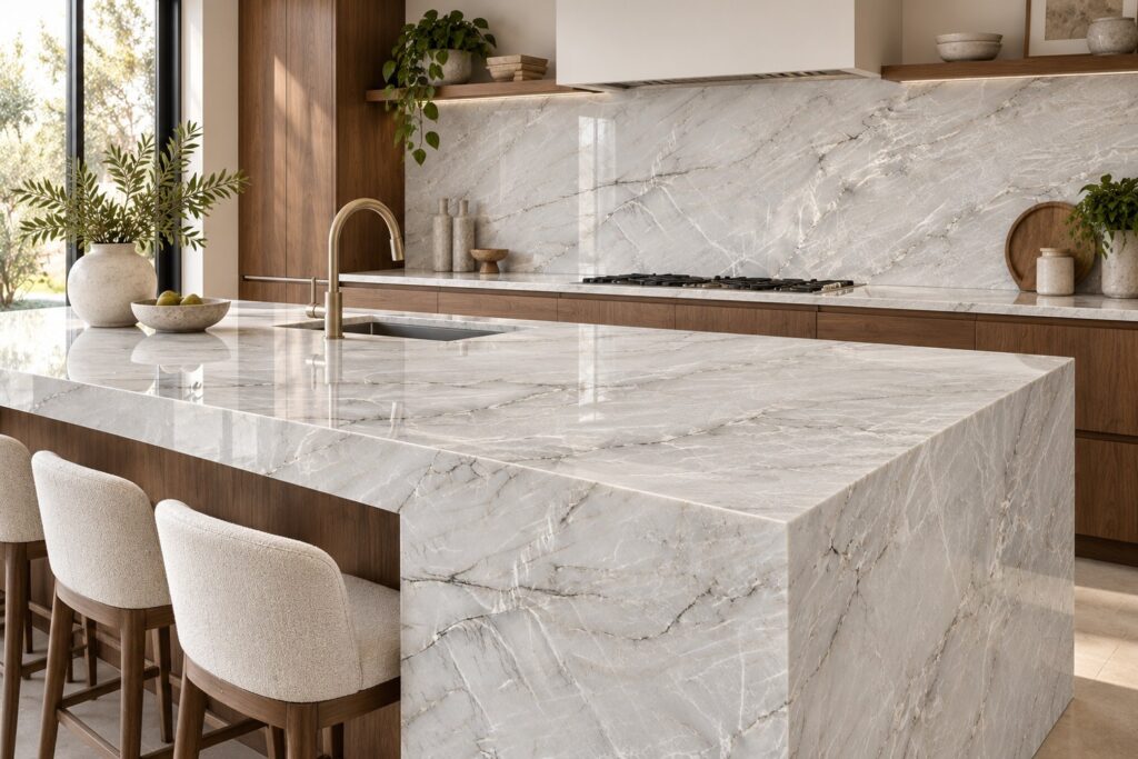 Interior concept using Bianco Superiore stone